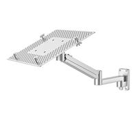 Wall Mount Laptop Holder, Full Motion Adjustable Height and Angle, Aluminum Alloy Tray, Ideal for Office and Workstation