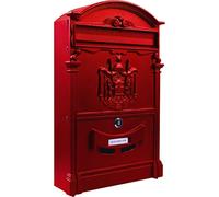 Wall Mount Lockable Letterbox. Large Size, Letters, Catalogues, Newspapers. 2 Keys. Mail Box. Post Box, Parcel Delivery. Waterproof. Strong & Secure (Red)