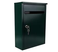 Wall Mount Locking Letter Box Green Plastic Coated Iron
