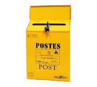 Wall Mount Mailbox, Decorative Waterproof Locking Letter Box, 11.81x9.06x2.36 inch Metal Mailbox with Key Security Design, Sturdy Outdoor Storage Style, Home Entryway Use