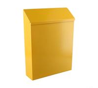 Wall Mount Mailbox for Home and Garden - Lockable Iron Mailbox with 2 Keys, Rustic Vintage Design, Outdoor Metal Letterbox Decor for Wall(Yellow)