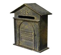 Wall Mount Mailbox for Outside, Metal Door Mailboxes, Aged Shabby Chic Antique Style Nostalgic Charm Home Decorative, 13" x 6" x15"