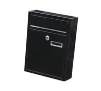 Wall Mount Mailbox Lockable Large Letterbox for Door Home Decorative Outdoor Black, 9.45x3.15x12.60 inch