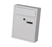 Wall Mount Mailbox Lockable Large Letterbox for Door Home Decorative Outdoor White, 9.45x3.15x12.60 inch