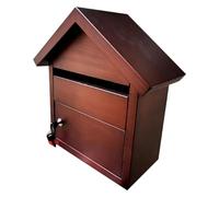 Wall-Mount Mailboxes Wall Mount Mailbox Vintage Outdoor Warehouse Apartment Garden Locking Mail Post Box Baking Paint Garden Locking(Dark Color)