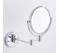 Wall Mount Makeup Mirror Round Bathroom Vanity Mirror With Extendable Arm 20 Cm Led Light 360 Degree Swivel Touch Button For Bathroom Bedroom Travel Usb, Hardwired, 5x