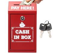 Wall Mount Metal Mailbox,Mounted collection Box with Key Lock,Outdoor Weatherproof Letterbox Lockable Safe Suggestion and Cash Drop Box for Home Office and Business (Red)