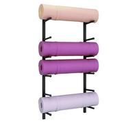 Wall Mount Metal Organizer Shelf, 9 Tier Storage Rack for Towels, Yoga Mats, and Foam Rollers, Multi-Purpose Home Gym Accessory
