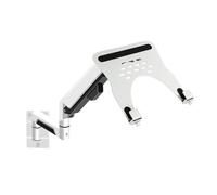 Wall Mount Monitor Arm with Laptop Tray, Aluminum Gas Spring Full Motion,19.8 lbs, 10-17" Screens Monitors Arm(White)