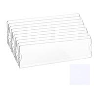 Wall Mount Name Tag Holder - Acrylic 8x2cm, Clear, Durable | U Shaped Opening Card Holder for Office, Classroom, Event, Double Sided Tape Included, Set of 10