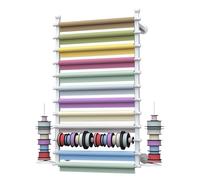 Wall Mount Organizer Rack for Ribbon and Wrapping Paper - Space-Saving Storage Solution for Crafting and Gift Wrapping