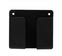 Wall Mount Phone Holder, Phone Stand Strong Adhesive & Data Charging Cable Hole, Screw Holes, Multi Purpose Phone Charging Dock Holder for Room/Shower/Toilet, Compatible iPhone & Android (Black)