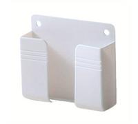 Wall Mount Phone Holder, Phone Stand Strong Adhesive & Data Charging Cable Hole, Screw Holes, Multi Purpose Phone Charging Dock Holder for Room/Shower/Toilet, Compatible iPhone & Android (White)