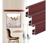 Wall Mount Picture Rail Hanging System 30 150 300 Cm Length, Reverse Snap Art Hanging Gallery Kit for Studio, Aluminum Alloy Picture Hanger Track Set(3 pcs,L 230 CM)