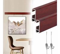 Wall Mount Picture Rail Hanging System 30 150 300 Cm Length, Reverse Snap Art Hanging Gallery Kit for Studio, Aluminum Alloy Picture Hanger Track Set(2 pcs,L 230 CM)