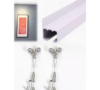 Wall Mount Picture Rail Molding with Hooks, Art Gallery Hanging System Kit for Exhibition and Museum Display