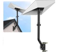 Wall Mount Pipe Adapter Kit Aluminium for Starlink Gen 3 Standard V3 Dish, 360° Full Angle Adjustable UB-AM Bracket Mounting with Long Extension Pole External Outdoor Wall Attachment Anchor