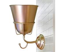 Wall Mount Planter, Vintage Wall Vase Holder Rack, Decorative Hanging Planter with Hook, Durable Rust Resistant Metal Classic Design Space Saving, Home Garden Decor for Balcony Porch Yard Bedroom