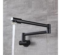 Wall Mount Pot Filler Faucet with Double Joint Spout Kitchen Mixer Tap for Cold Water Single Lever Design Dual Mode with Sprayer Ideal for Cooking and Food Prep