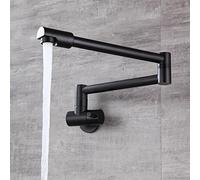Wall Mount Pot Filler Faucet with Double Joint Spout Kitchen Mixer Tap Single Cold Water Dual Mode Spray Adjustable Lever Design for Easy Use