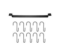 Wall Mount Pot Rack,435mm Industrial Hanging Rail Kitchen Utensils Hanger Organiser,Lid Holder,with 10x S Hooks,Black