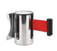 Wall Mount Queue Barrier Belt, Wall Mount Ribbon Barrier Tape Crowd Control Outdoor Sport Stanchion Queue 2m/3.0M/5m Adjustable(Red,5M)