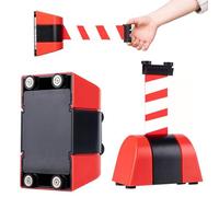 Wall Mount Queue Belt Barrier Retractable, 6.5/9.8/16.4/32ft Red Retractable Belt with Braking System for Queue Solution(10 Meter)