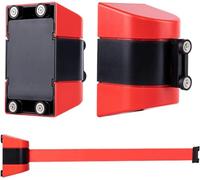 Wall Mount Queue Belt Barrier Retractable, Magnetic Retractable Wall Barrier-Red Warning Tape Crowd Control Barricade For Retail Stores, Airports, Banks, School - 2/3/5/10m-Red||5m/16.4ft(5m/16.4ft)