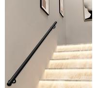 Wall Mount Railings for Indoor Stairs - Modern Round Pipe Banister Hand Rail Non-Slip Staircase Handrail Home Loft Corridor Support Rod - Easy to Install(17ft/510cm)