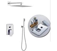 Wall Mount Rainfall Shower Faucet Set Chrome Concealed Bathroom Faucets System 16'' Head with Swivel Tub Spout Mixer Tap,8 inch 1,Way Beauty Comes