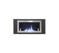 Wall Mount Rectangular Ethanol Fireplace Stainless Steel Heater in Black The hot sale Black