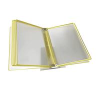 Wall Mount Reference Organizer - Catalog Display Rack, Metal Lectern Table | 10 A4 Pockets | for Consultation and Presentation of Documents(Yellow)