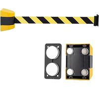 Wall mount retractable barrier belt, Magnetic 10m Wall Mount Belt， Crowd Control Ribbon with ABS Case, Retractable Barrier