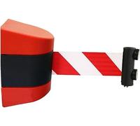 Wall mount retractable barrier belt, Magnetic - 5M/10M Crowd Control Ribbon with Safe Braking System and Locking Button,Magnet Adsorption(Onecolor,10M/32FT)