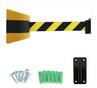 Wall Mount Retractable Belt Barrier,2/3/5/10M Optional,Queuing Safety Tape Cordon with Mounting Accessories,for Playground Park Hotel Crowd Control/a/2M/6.6Ft