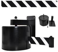 Wall Mount Retractable Belt Barrier - Crowd Control Ribbon for Parks, Playgrounds, Hotels, Retail Stores, and Airports