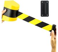 Wall Mount Retractable Belt Barrier, Queue Crowd Control Barrier System, Queuing Safety Tape Barrier for Outdoor Parking Lot Retail Stores/10M/32.8Ft