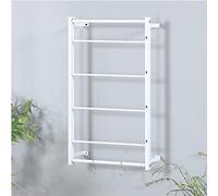 Wall Mount Ribbon Holder Stand for Wrapping Paper, Silk Scarf - Square Metal 4 Layer Storage Organizer for Craft Room