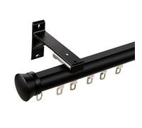 Wall Mount Roman Rod, 70 To 600cm Heavy-Duty Curtain Rail Track System With Brackets Perfect For Privacy In Open Rooms, Decorative Drapery Rods Set(Black,9.8FT/300CM)