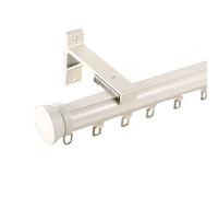 Wall Mount Roman Rod, 70 To 600cm Heavy-Duty Curtain Rail Track System With Brackets Perfect For Privacy In Open Rooms, Decorative Drapery Rods Set(White,3.3FT/110CM)