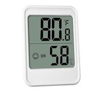 Wall Mount Room Thermometer Hygrometer Magnetic Back(White) | Large clear LCD digits, real-time data, minimalist white or black design, for instant visual check
