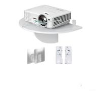 Wall Mount Shelf For Wifi Router Set Top Box Projector No Drilling Ufo Design Open Structure Cable Management Pvc Wood Plastic Board White Home Organization Storage Rack(A)