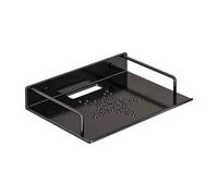 Wall Mount Shelf Wall Holder Bracket Stand Router Shelf for Speaker DVD Player under TV Bathroom, Black, 23x16.5cm