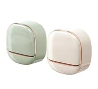 Wall Mount Shower Soap Holder 2PCS Plastic Soap Dish with Lid & Drain Tray Easy Access Bathroom Storage, White & Green