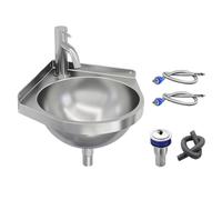 Wall Mount Sink - Stainless Steel Triangular, 32cm Semi-Circular Basin Gear, Universal Entryway Laundry Garden Hardware, 2500g 304 Stainless Steel Body | Utility Aid for Bathrooms & Kitchens