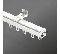 Wall Mount Sliding Barn Door Track SystemSilent ty Rails Easy Installation for Living Room & Bedroom Privacy Modern 2M/6.5FT Design with Mute Rollers (White)