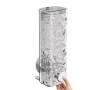 Wall Mount Soap Dispenser - Press Pump Design, 8.9x3.5x2.9in Shower Container, Pet Material, Suction Cup Holder | 450ml Shampoo Conditioner Body Wash Dispenser for Bathroom Kitchen Organization