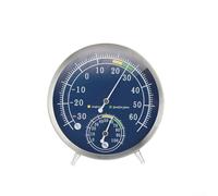 Wall Mount Stainless Steel Thermometer Hygrometer With Large Face For Easy Indoor Temperature And Humidity Reading