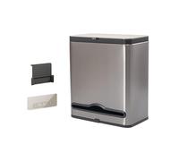 Wall Mount Stainless Steel Trash Bin with Integrated Tissue Holder for Space Saving Modern Design Waste Bin with Tissue Holder