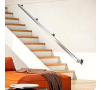 Wall Mount Stair Railing, 1m 1.2m 1.5m 1.8m 3.6m Handrail, Indoor and Outdoor Staircase Hand Rail for Concrete or Wooden Walls - Complete Kit(11ft/330cm)